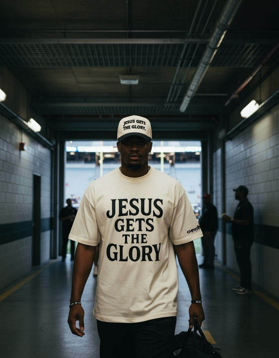Image of Jesus Gets The Glory Tee Beige (Made for the bold in Christ)